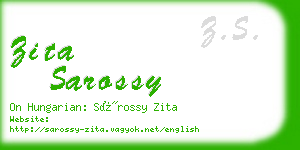 zita sarossy business card